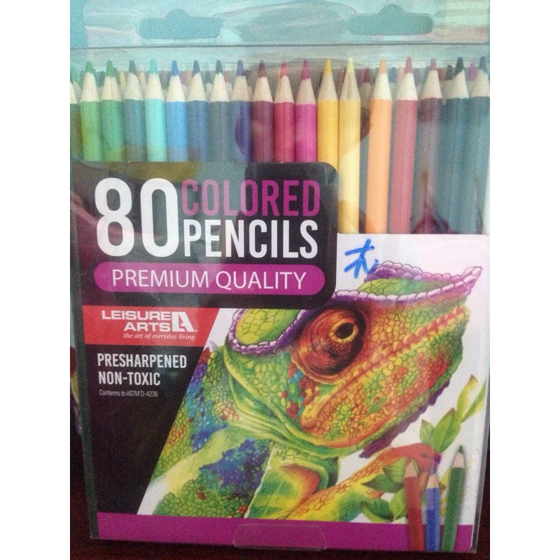 BÚT CHÌ MÀU 80 COLORED PENCILS PREMIUM QUALITY LEISURE ARTS.