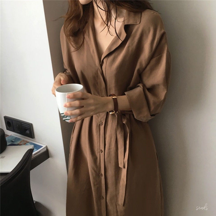 Áo Khoác Sơ Mi Mỏng Tay Dài Dáng Rộng Màu Sắc Đơn Giản Phong Cách Hàn Quốc Có Size Lớn S-2XL
