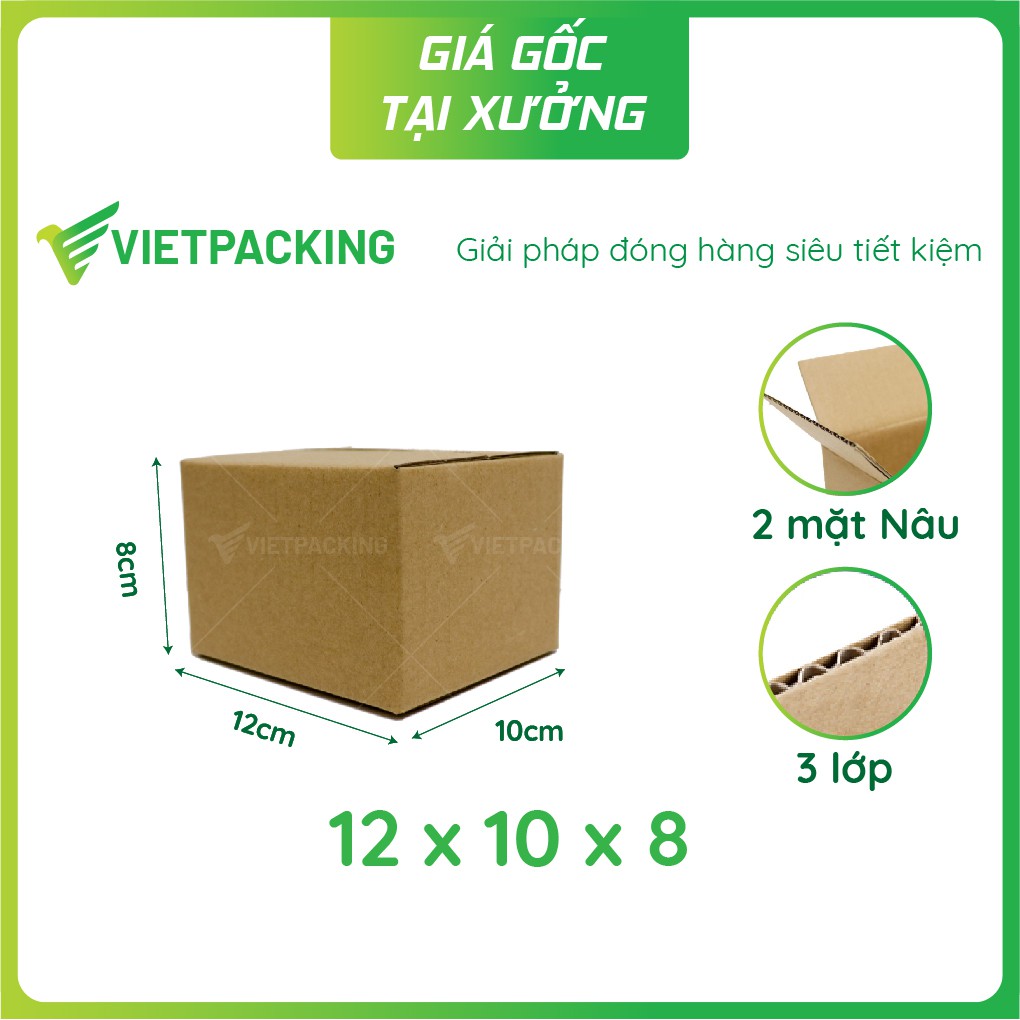 12x10x8 - 50 hộp carton đóng hàng giấy đẹp chất lượng V048