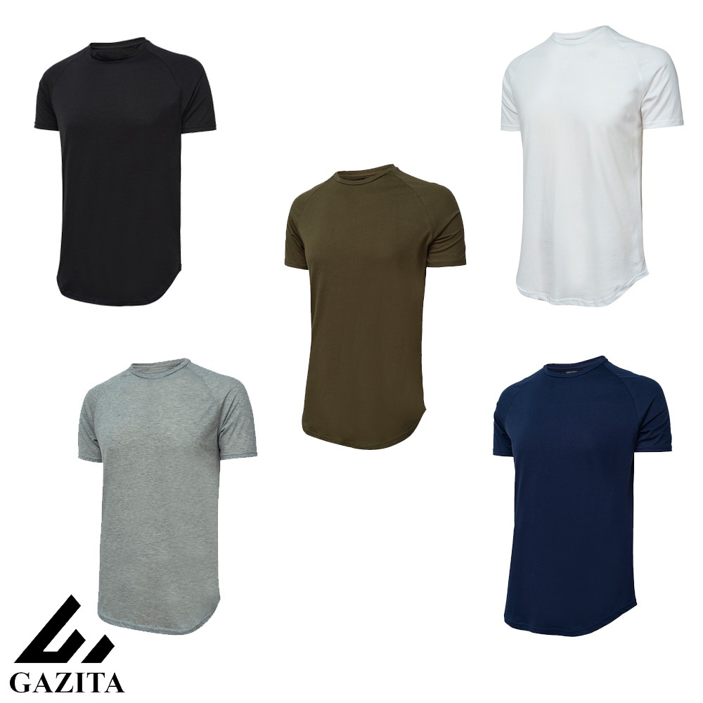 Áo thun thể thao nam Gazita longtee vạt dài vải cotton dày mịn