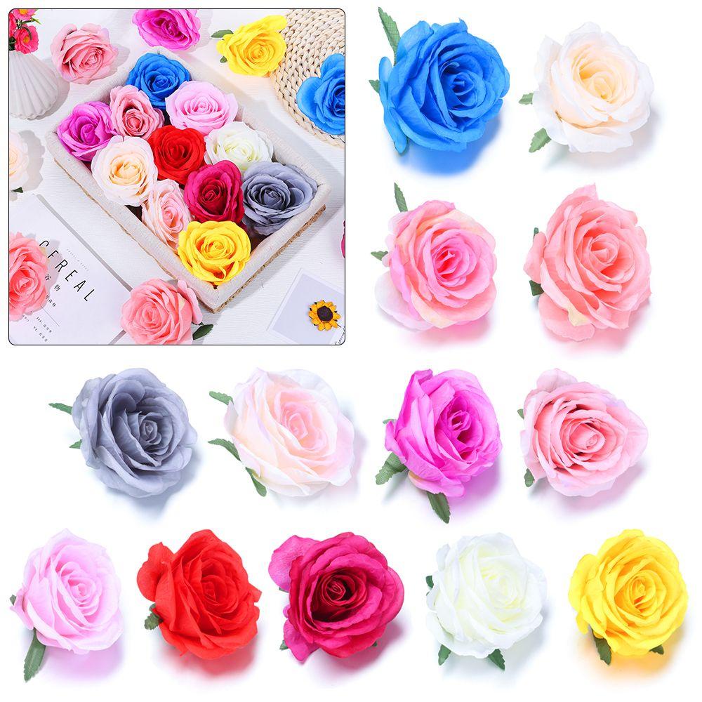 Bó Hoa Hồng Giả Đầu To 10cm Dùng Trang Trí Tiệc