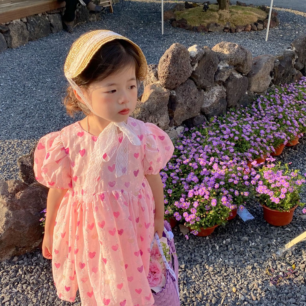 Đầm Công Chúa Tay Phồng Phong Cách Hàn Quốc Ngọt Ngào Cho Bé Gái