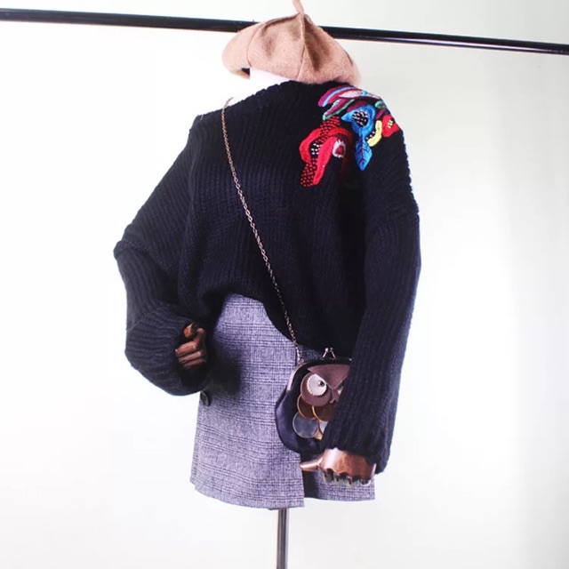 Áo len thêu Zara Style BOHo nha siêu sang