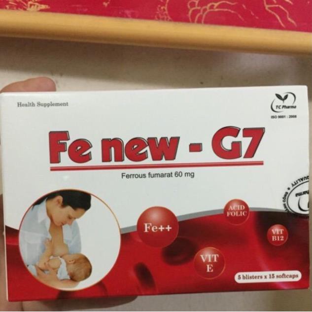 Fe New G7 Bổ sung sắt, acid folic, vitamin B12 cho mẹ bầu