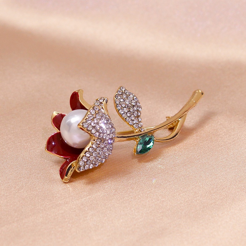 Ghim Cài Áo Hình Hoa Đính Ngọc Trai Sang Trọng Cho Nữ
