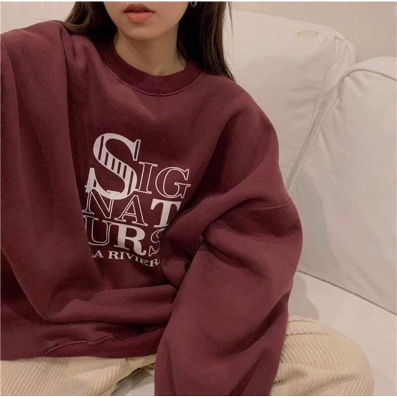 Áo Sweater cổ tròn STR SIG form rộng UlzzangChất nỉ cotton đẹp Không Bai xù⚡️Áo mùa đông ấm áp Unisex nam nữ