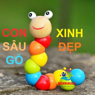 Đồ Chơi Xoắn Sâu Gỗ Luyện Tay Cho Bé