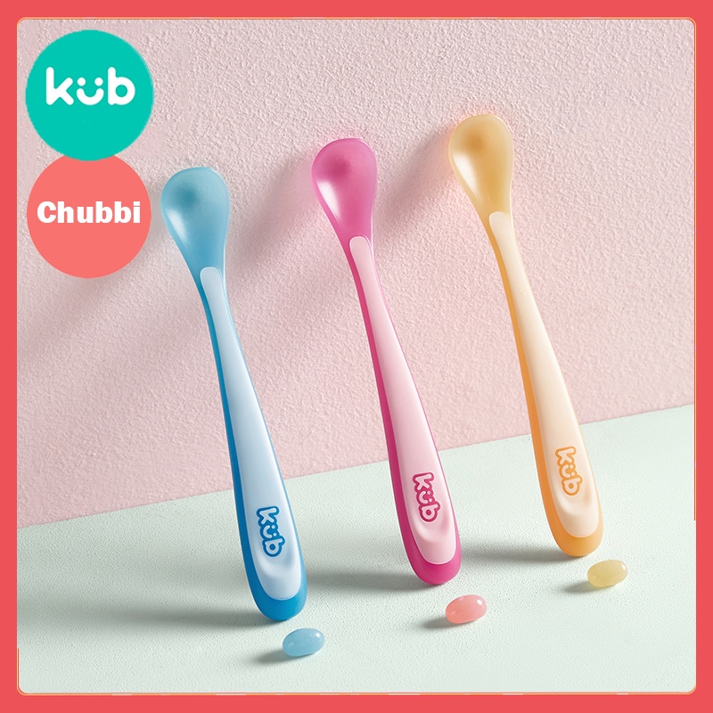 Bộ 3 Cái Muỗng Ăn Báo Nóng Silicon Dẻo Dễ Dàng Uống Cong Chất Liệu An Toàn Cho Bé