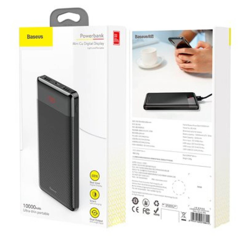 Pin dự phòng 10000mAh Baseus Mini Cu Digital Display