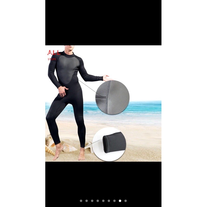 Bộ đồ lặn biển giữ nhiệt nam, nữ dày 3mm chất liệu cao su neoprene( size L )