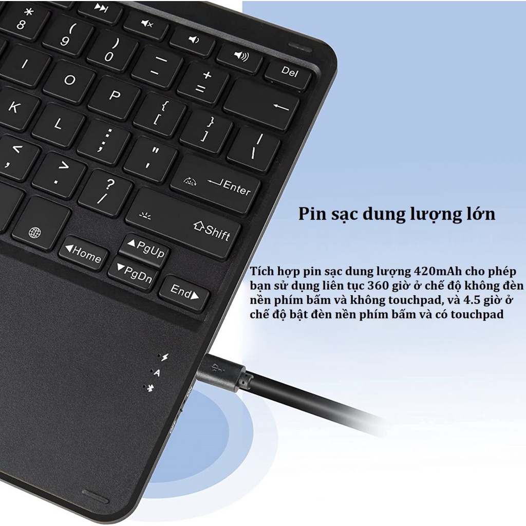 Bàn phím Samsung Galaxy Tab S7 FE/  Tab S7 plus (SM-T976 / T978) có bàn di chuột và đèn nền phím bấm, ngăn đựng bút