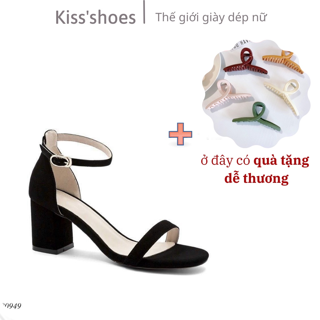 Sandal cao gót nữ gót 5p-7p quai ngang bít gót đế may lót xịn êm