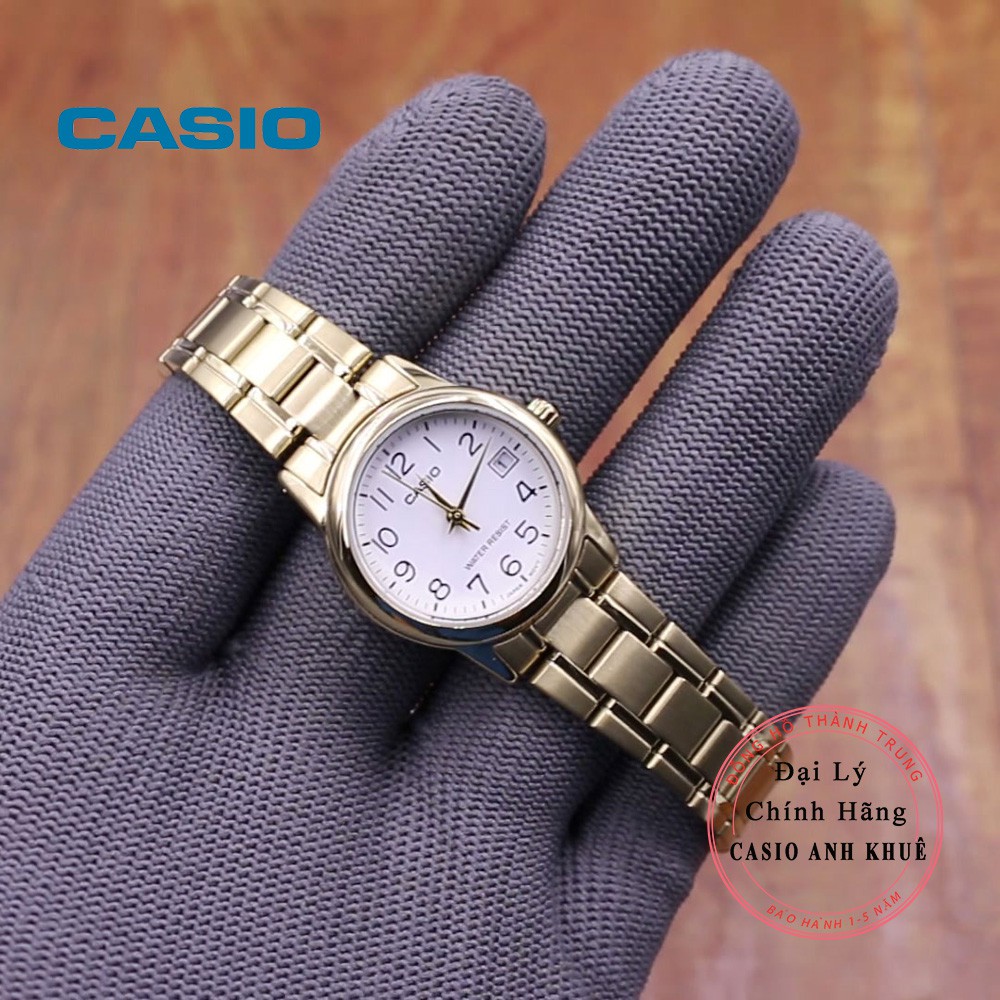Đồng hồ nữ Casio LTP-V002G-7B2UDF mạ vàng mặt nhỏ