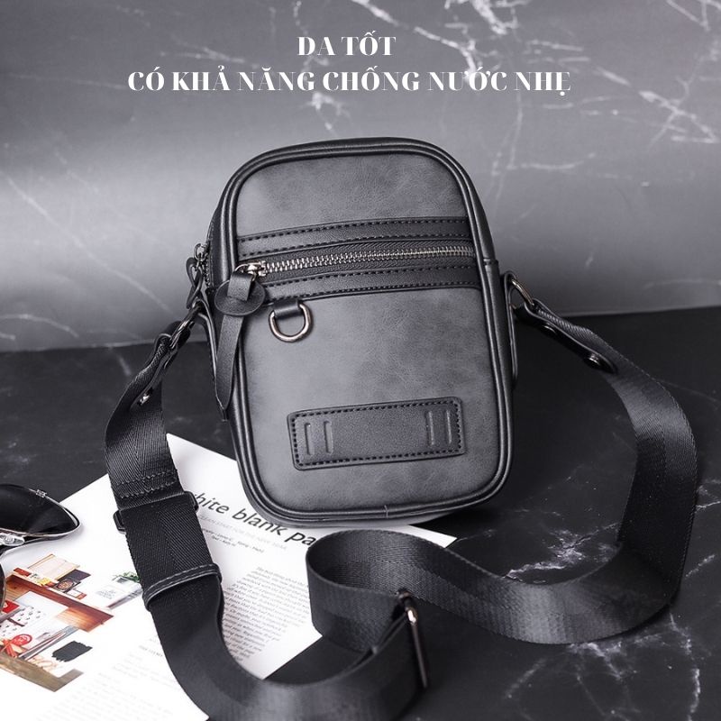 Túi bao tử nam ⚡FREESHIP⚡da đeo chéo ngực vai Lịch lãm, phong cách, bền đẹp. BH 12t Tặng Vớ nam 6U19