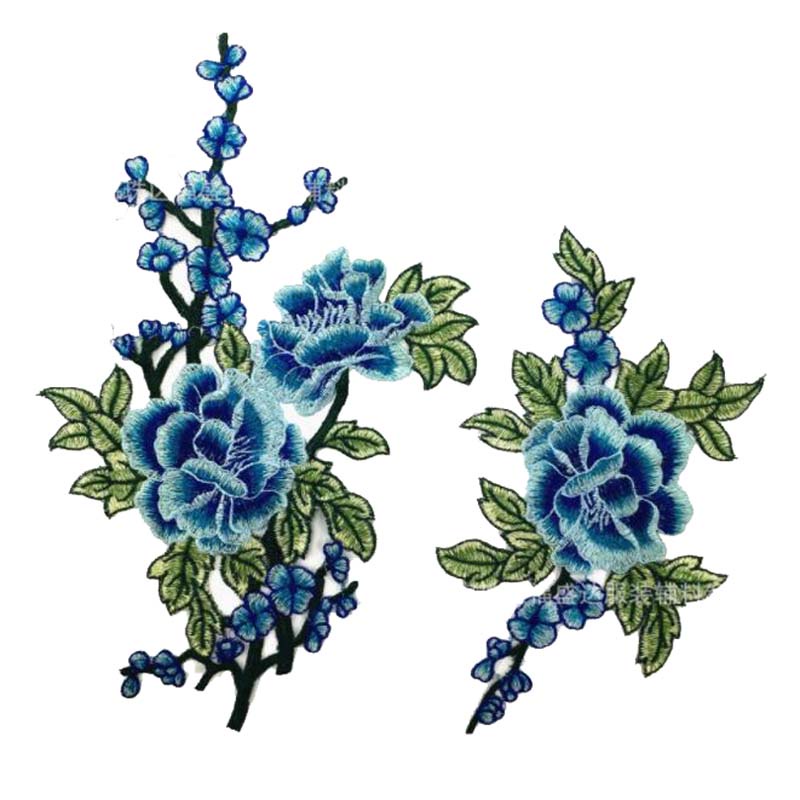 Bộ 2 Sticker Ủi Thêu Hình Hoa Hồng