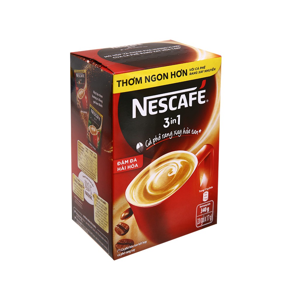 NesCafe Cà Phê Hòa Tan 3 Trong 1 Hộp 20 Gói * 17G