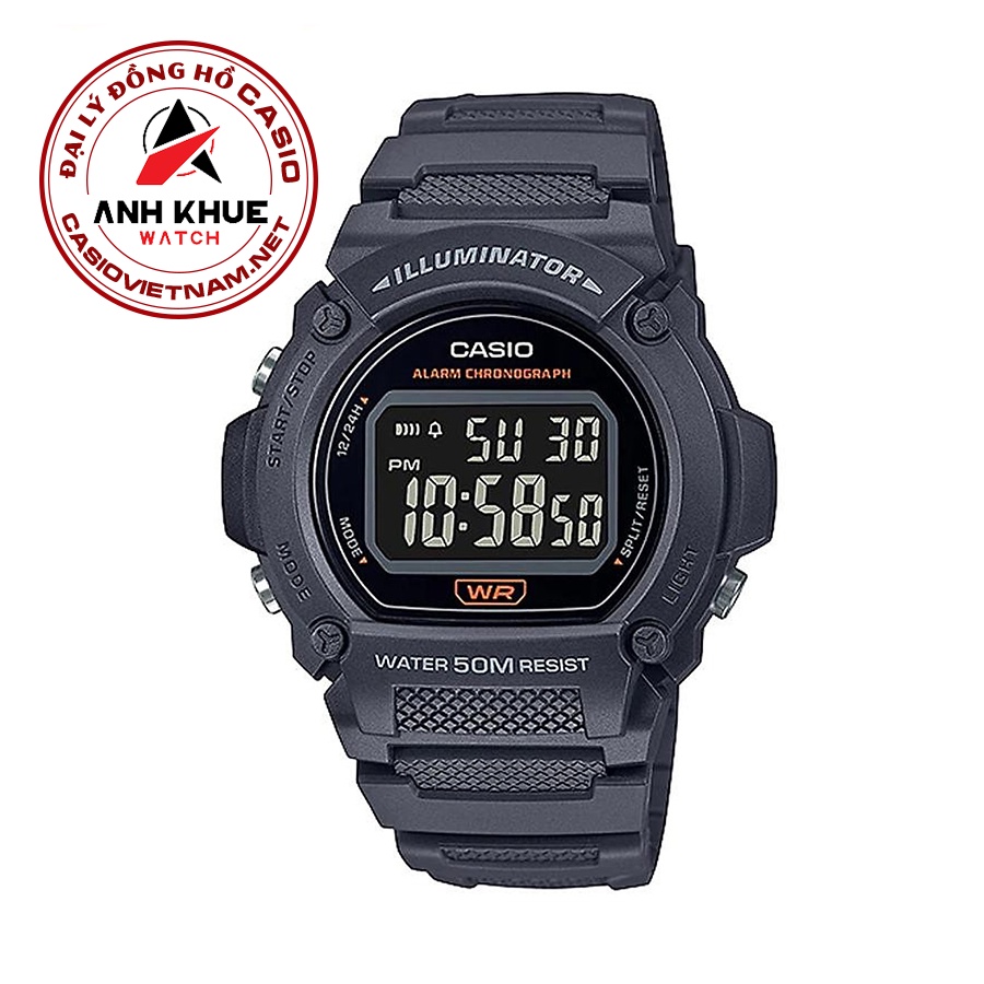 Đồng Hồ Casio Nam W-219H-8BVDF | Dây Nhựa | Pin 7 Năm | Chống Nước WR50M