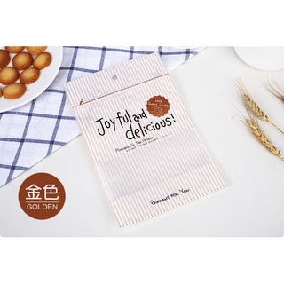 Bịch 10 túi zip joy ful and delicious kẻ sọc