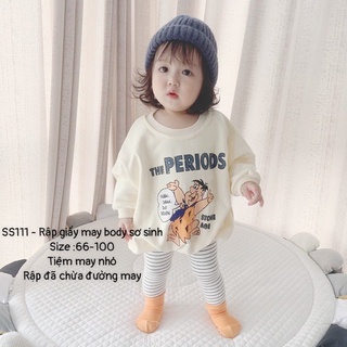 SS111_Rập giấy may body dài tay sơ sinh
