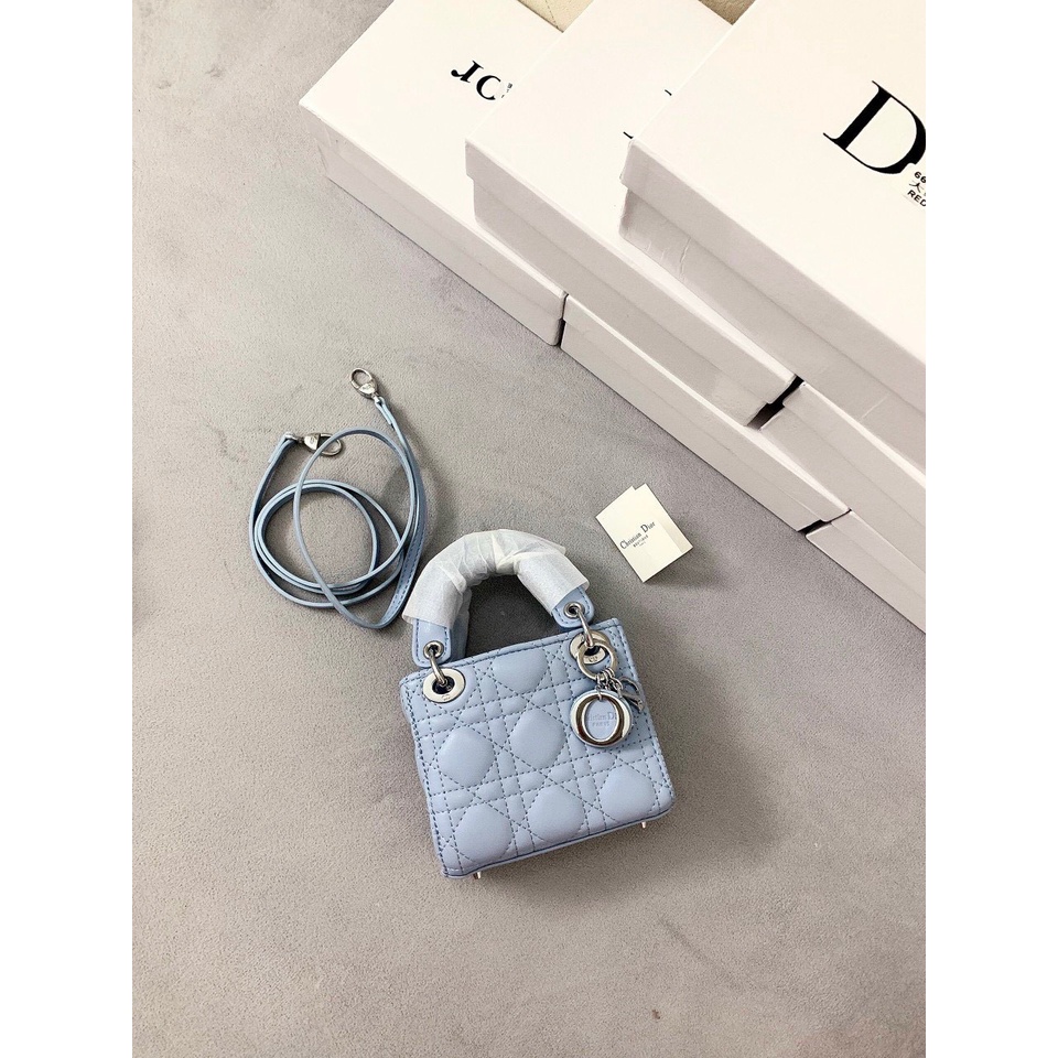 Túi đeo chéo mini cầm tay Dior vân trám Chuẩn auth
