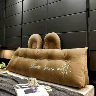 Gối tựa đầu giường trang trí phòng ngủ hình tai thỏ chất nhung mịn - Gối cao 60cm dài 1m5 hoặc 1m8
