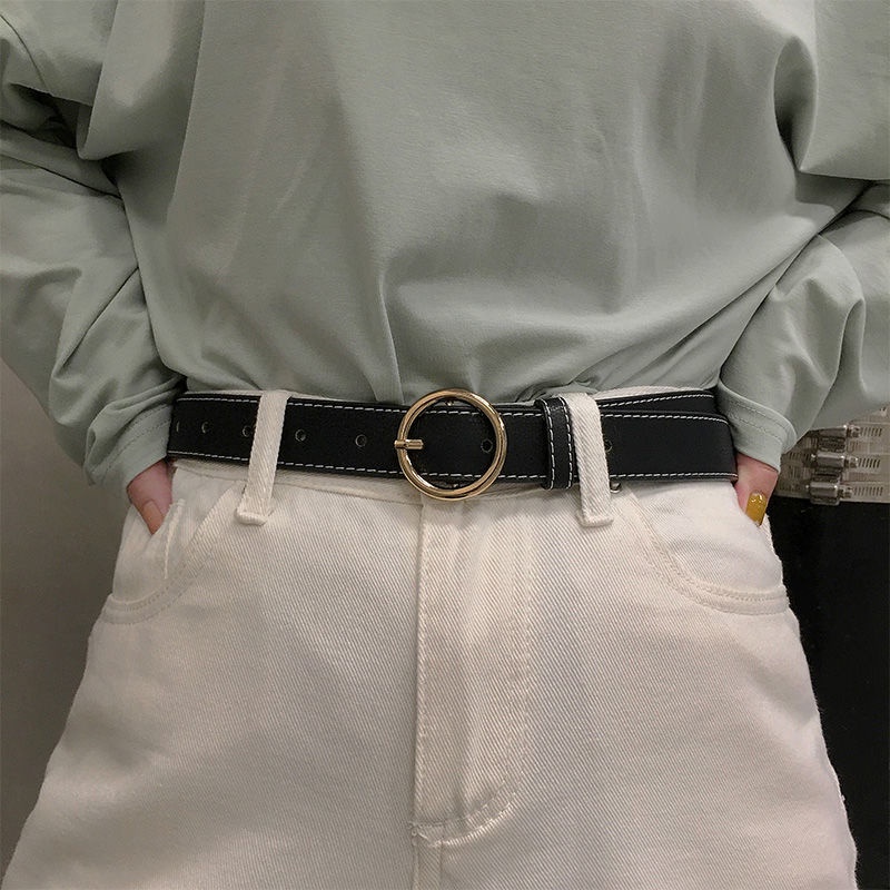 Thắt Lưng Phối Khóa Cài Thiết Kế Đơn Giản Dễ Phối Đồ Thời Trang Phong Cách Hàn Quốc Cho Nữ