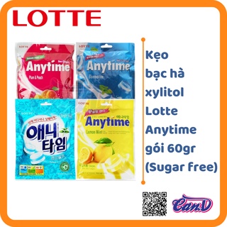 (4 vị) Kẹo bạc hà xylitol Lotte Anytime 60gr (Sugar free)