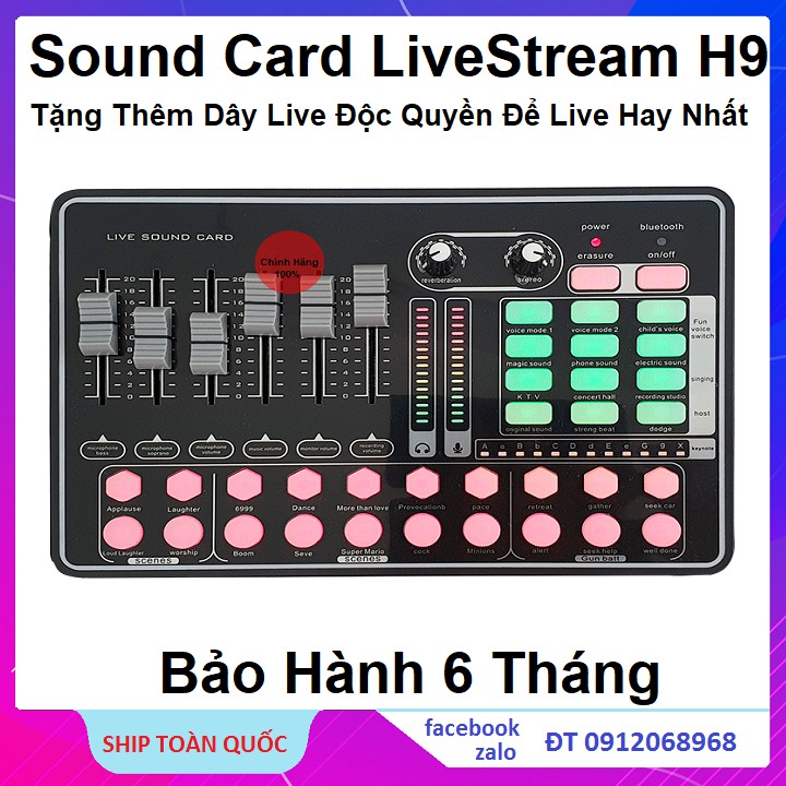 Soundcard H9 Bluetooth – Thu Âm – Livestream – Karaoke - Tặng Thêm Dây Live Cực Hay Độc Quyền