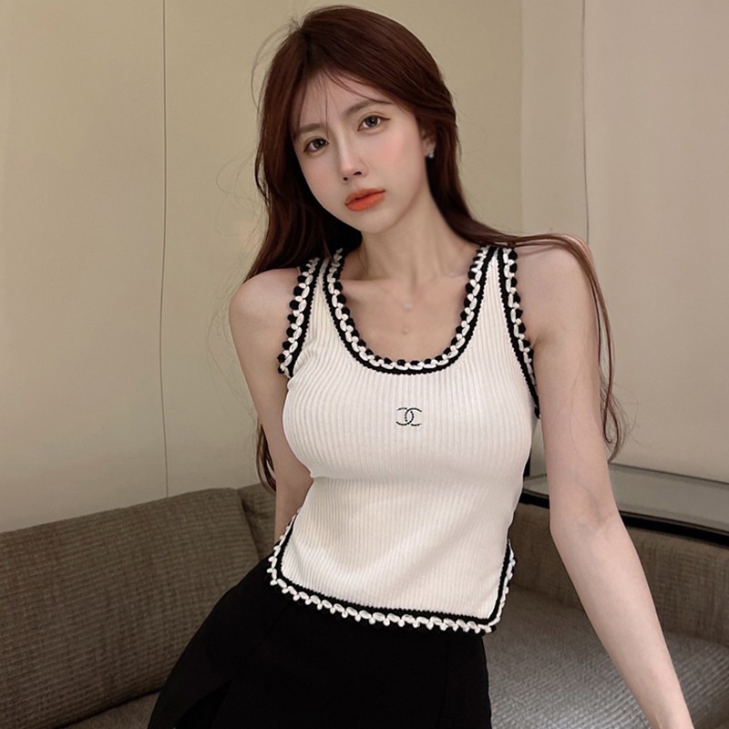 Áo Dệt Kim Không Tay Cổ Vuông Thiết Kế Độc Đáo Thời Trang Cho Nữ