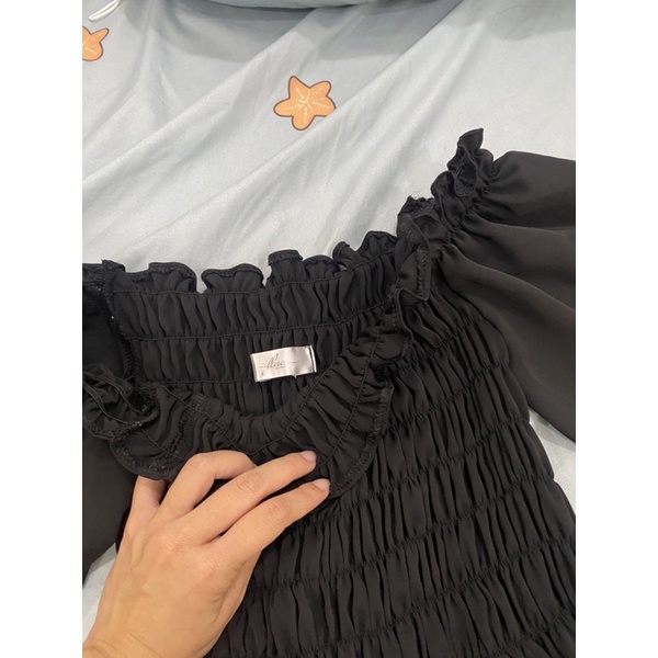 Đầm fleur dài bẹt vai