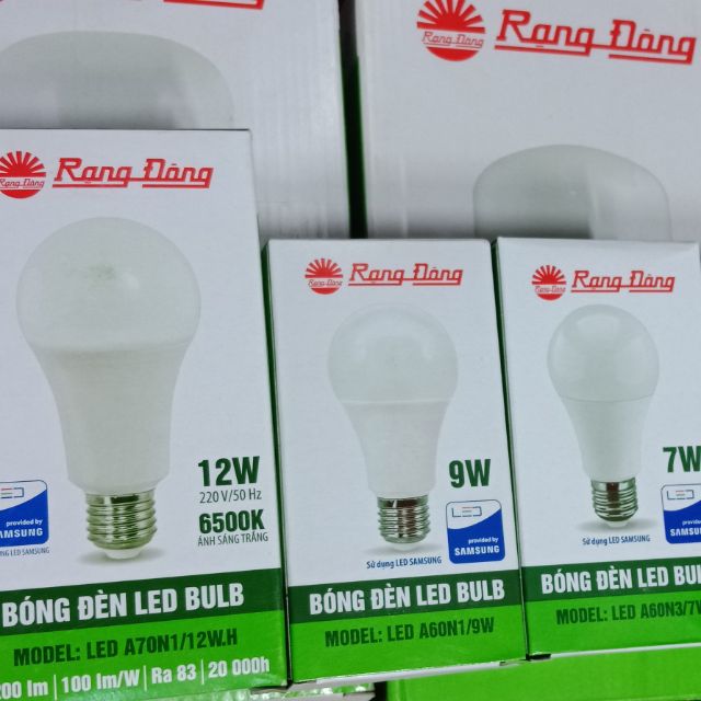 Bóng đèn Led búp 12w -3w Rạng Đông chíp Led Samsung ánh sáng trắng + vàng