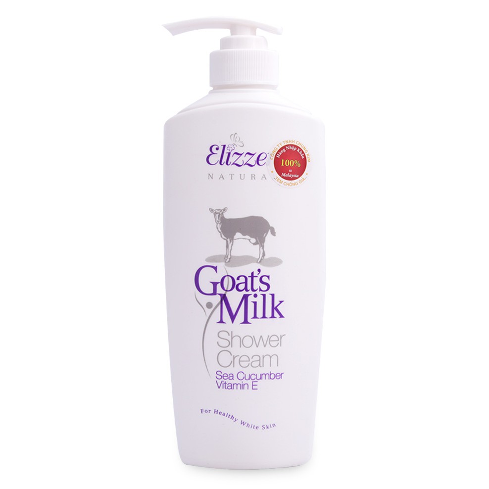 Sữa Tắm Trắng Da Elizzer Chiết Xuất Sữa Dê (500ml)