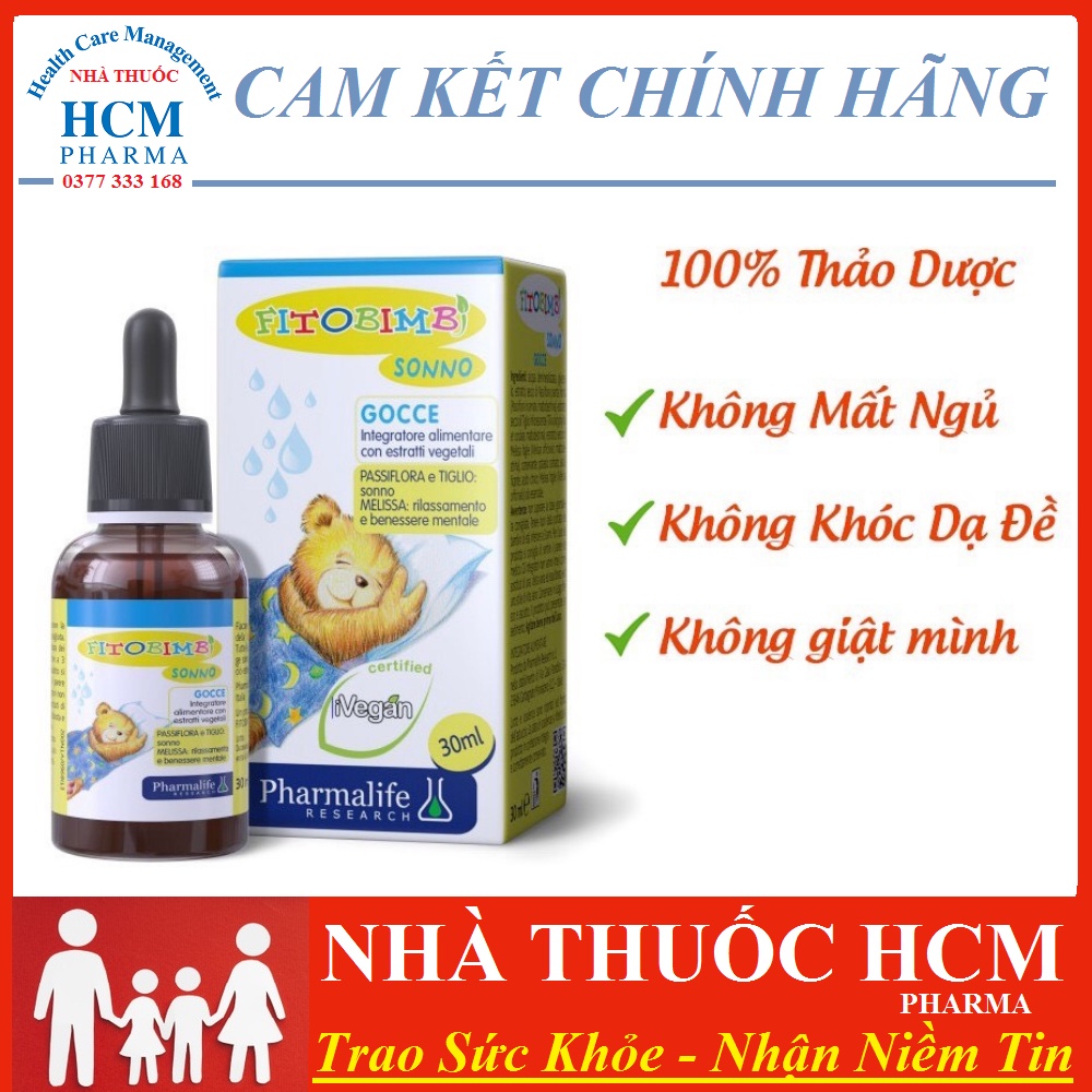 Fitobimbi Sonno giúp bé ngủ ngon dùng được cho trẻ sơ sinh nhập khẩu Italia chai 30ml DLP03