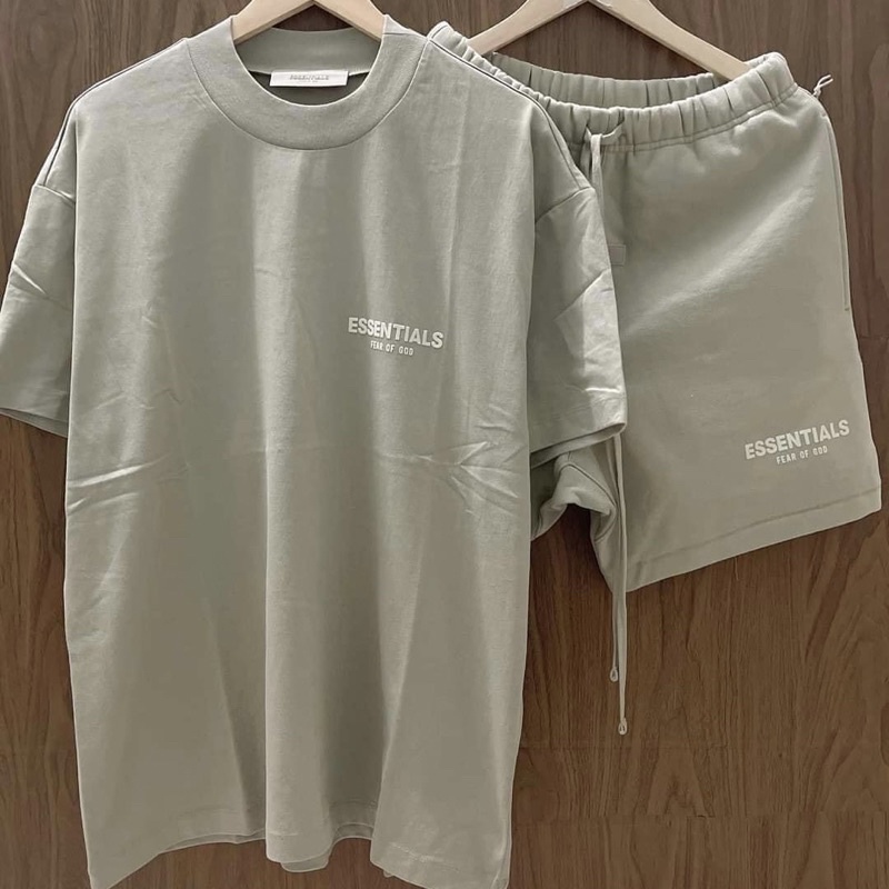 Áo và quần Fear Of God FOG Essentials SS22 Seafoam bản cao cấp, set đồ FOG Essentials chất liệu cotton