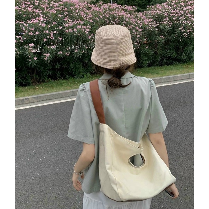 Áo blazer cộc tay dáng lửng kèm túi nắp, áo vest 1 lớp phong cách Hàn Quốc