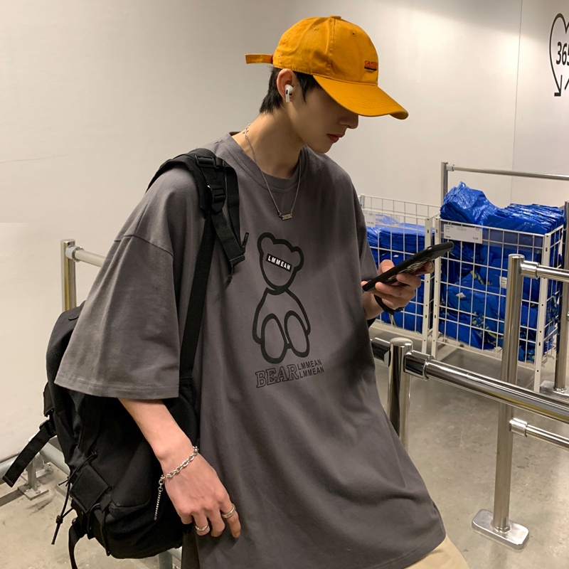 Áo Thun Tay Ngắn Cổ Tròn In Hình Gấu Thời Trang Dành Cho Nữ