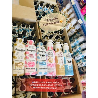 Sữa tắm trắng da Sữa bò/ dê/ Yến & hoa anh đào Beauty Care Bangkok 1200ml Thái Lan