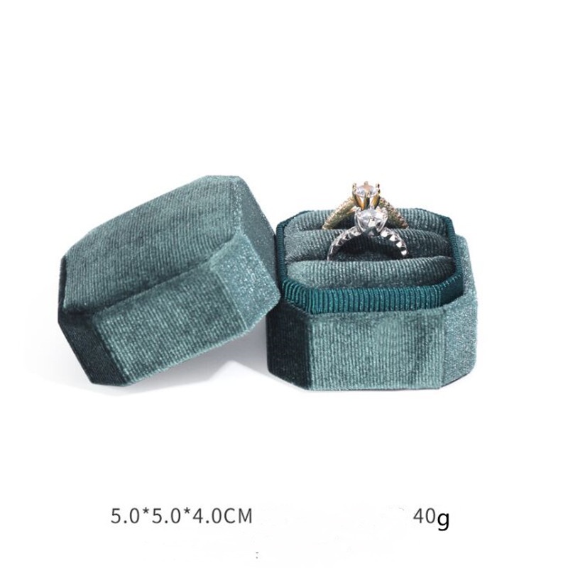 Hộp Đựng Nhẫn Hình Lục Giác Bằng Vải Nhung Kích Thước 5x5x4cm