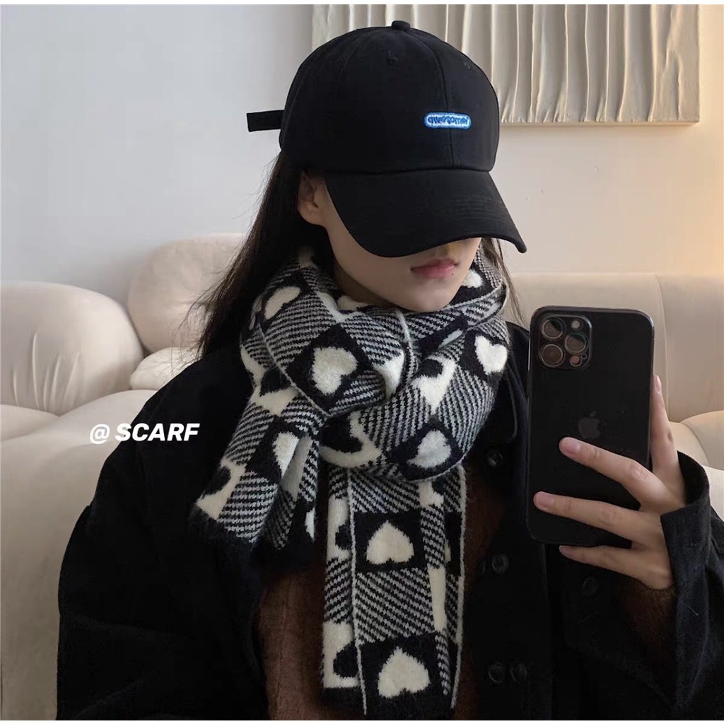 KHĂN QUÀNG CỔ CẶP ĐÔI - KHĂN CHOÀNG CỔ NAM NỮ LÔNG THỎ TRÁI TIM VINTAGE, MỀM MỊN DÀY CỰC ẤM