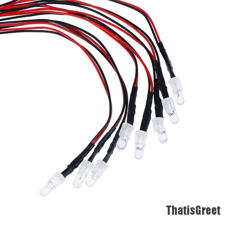 Set 8 đèn LED 5mm màu trắng đỏ cho xe hơi điều khiển từ xa HSP RC