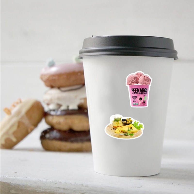 90Pcs/Set ❉ IKEA Series B Stickers ❉ Cow Butter Cookie Milk DIY Waterproof Fashion Decals Doodle Stickers