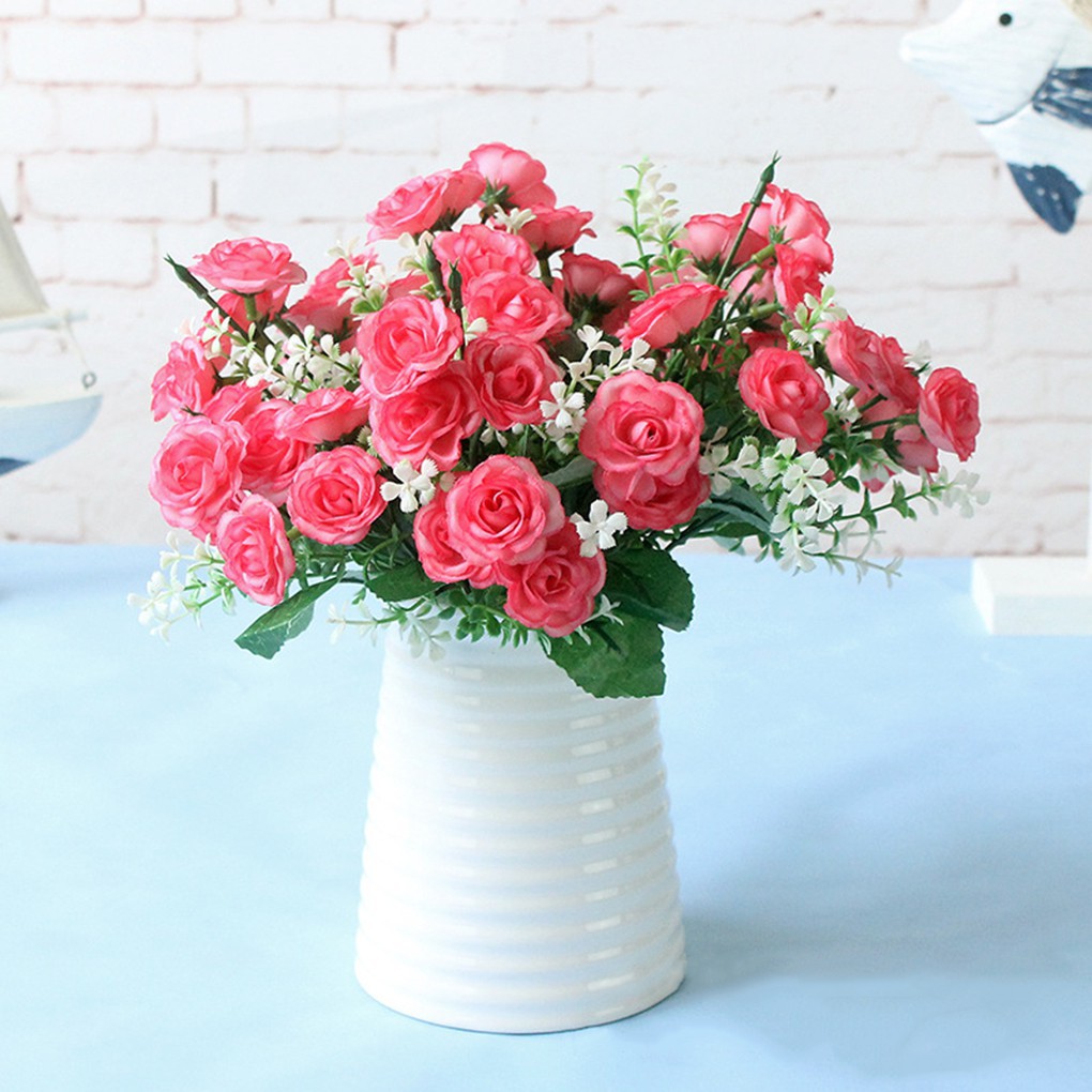 Bó Gồm 15 Hoa Hồng Giả, Bằng Vải Lụa, Hình Hoa Hồng Cuộn Tròn, Dùng Trang Trí Nhà, Trang Trí Đám Cưới