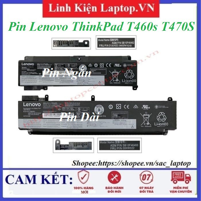 ⚡️ Pin Laptop Lenovo ThinkPad T460s T470S SB10F46463 00HW024 - PIN ZIN CAO CẤP