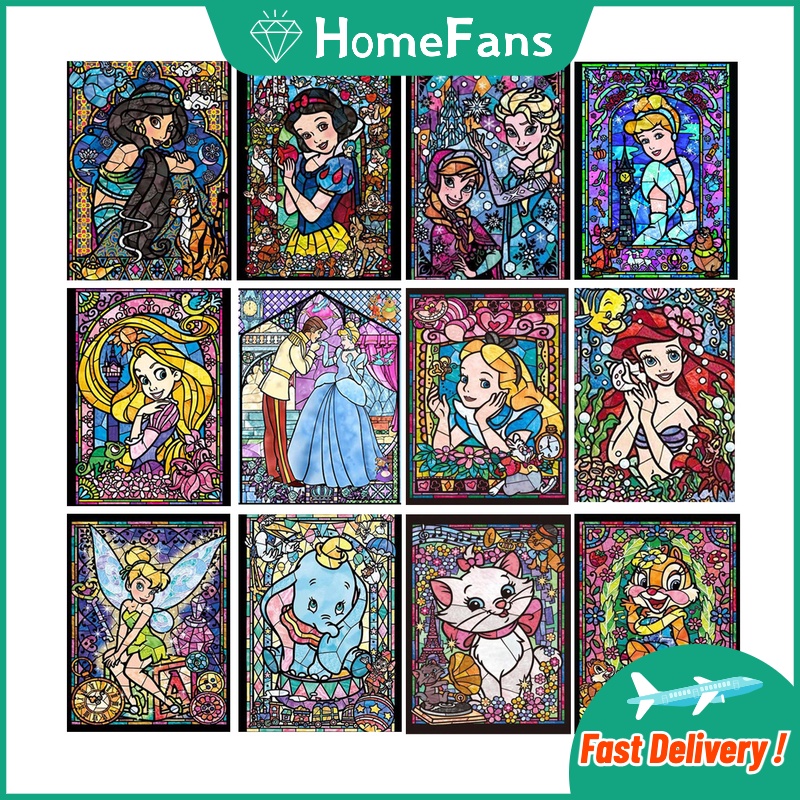 Bộ Tranh Đính Đá 5D Tự Làm 40x50cm Hình Công Chúa Disney
