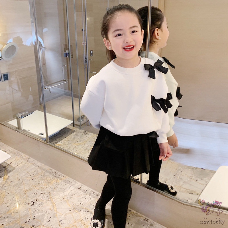 Áo sweater đính nơ kiểu Hàn Quốc thời trang mùa đông cho bé