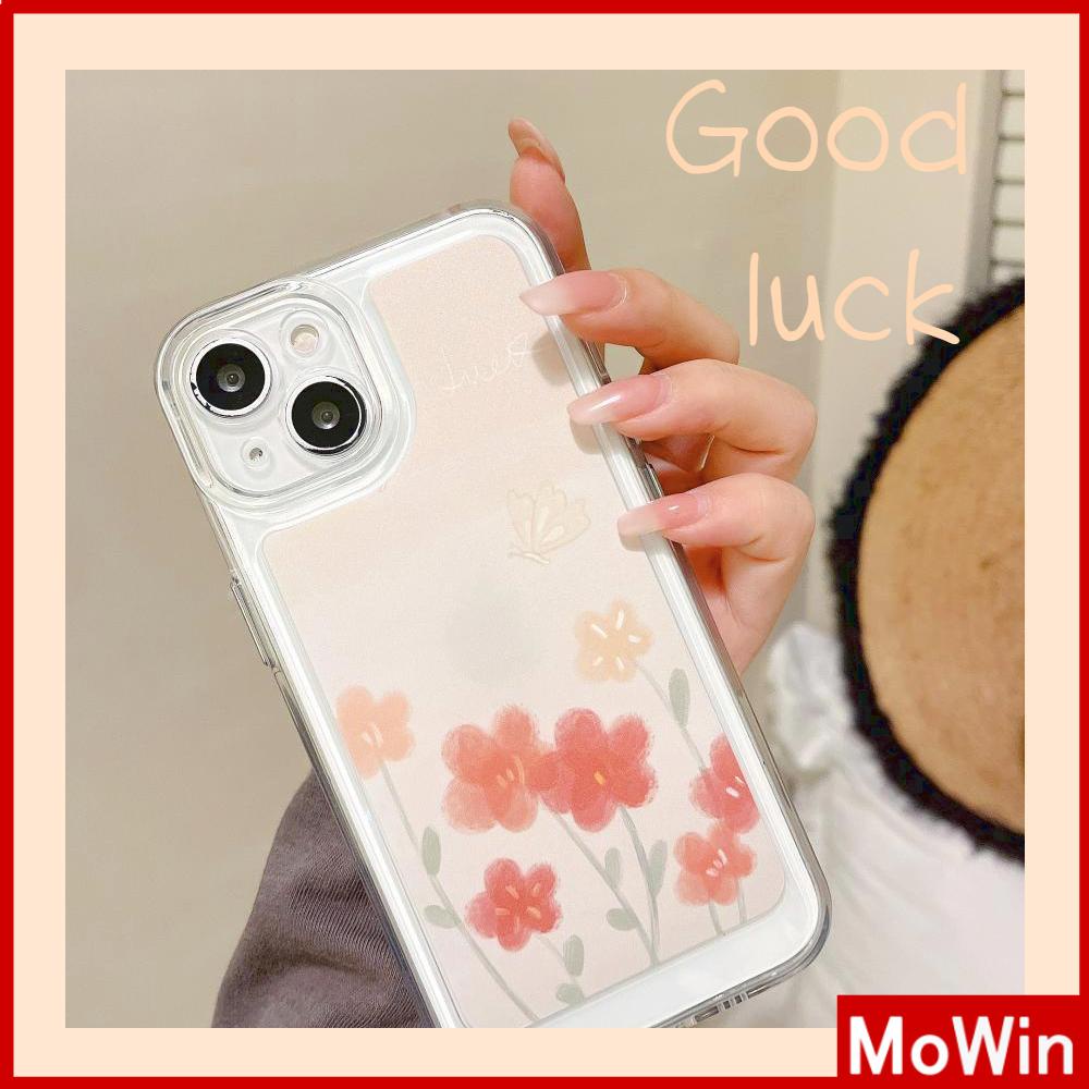 iPhone Case Silicone Soft Case Clear Case Thickened Shockproof Protection Camera Metal Button Elegant Flower Compatible For iPhone 11 Pro Max 13 Pro Max 12 Pro Max 7Plus xr XS Max