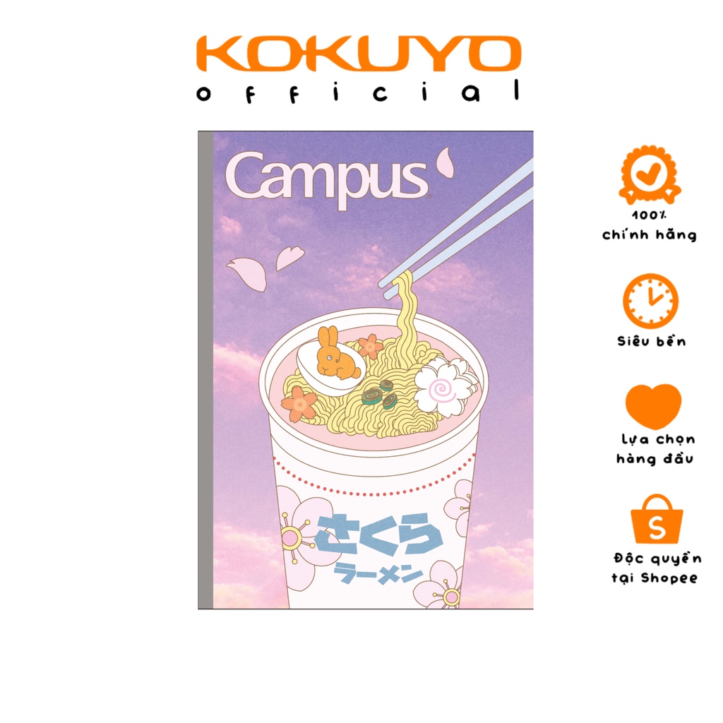 Vở Kẻ 4 Ly Ngang - Kẻ Ngang Có Chấm Campus Kawaii 200 Trang Khổ A5/B5