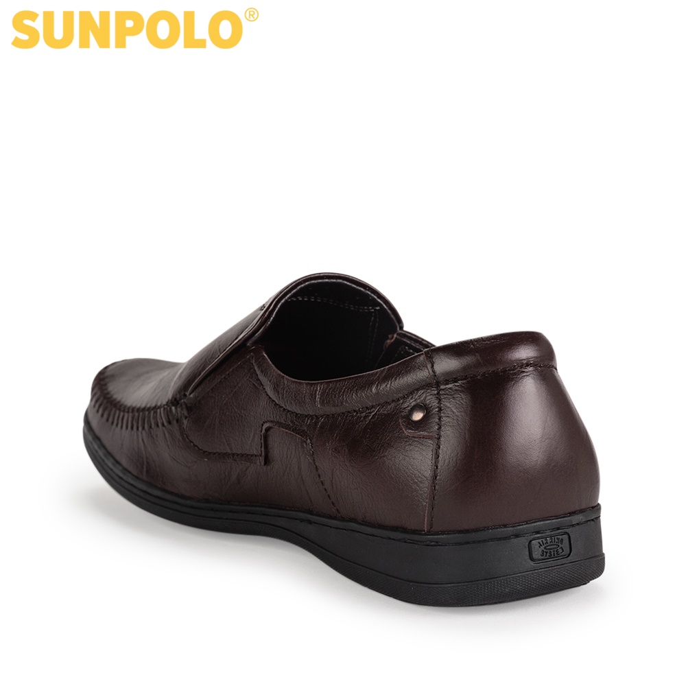 Giày lười nam Da bò cao cấp SUNPOLO đi làm công sở, đi chơi Màu Đen/Nâu - LS2098