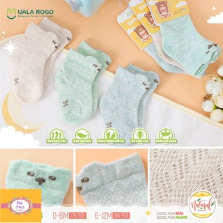 [CHÍNH HÃNG] Vớ/tất sơ sinh sợi tre Uala Rogo Natural 0-12M MỚI NHẤT