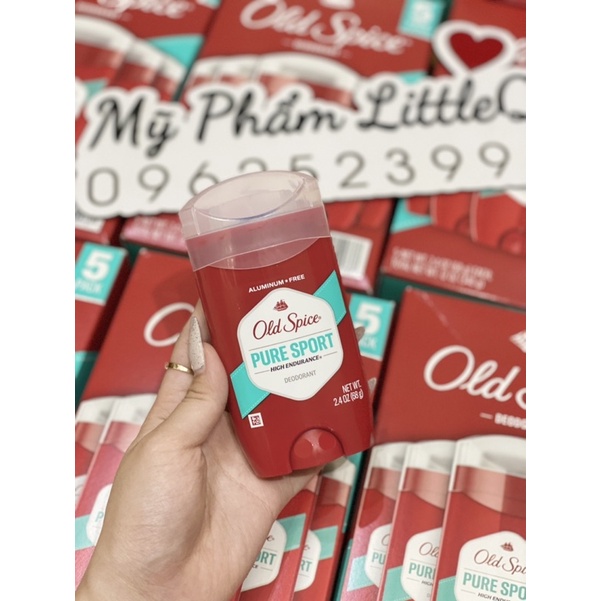 [USA]Sáp khử mùi Old Spice Pure Sport khô thoáng - khử mùi lên đến 48h - hàng chuẩn Mỹ